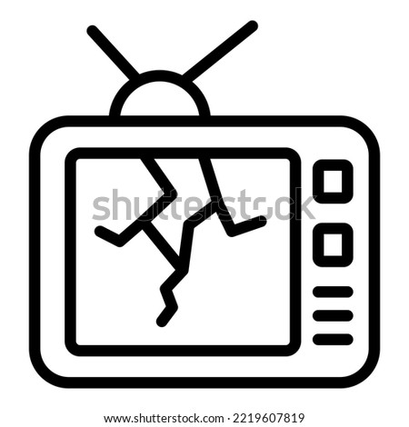 Broken tv icon outline vector. Product quality. Control safety