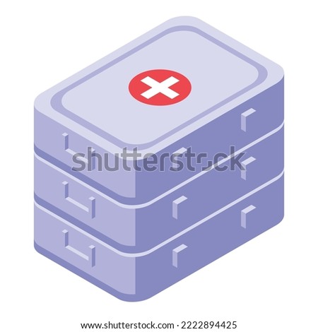 Fluorography medical box icon isometric vector. Lung patient. Chest doctor