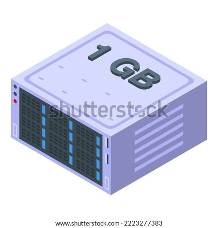 Gigabyte data computer icon isometric vector. Sd storage. Ssd digital