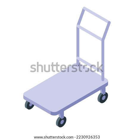 Walking trolley icon isometric vector. Airport travel. Bag cart