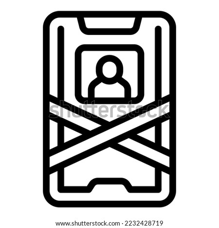 Smartphone privacy icon outline vector. Deleting account. Remove web