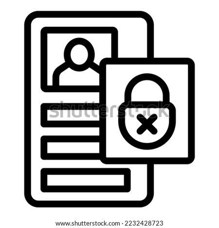 Privacy profile icon outline vector. Social account. Remove people