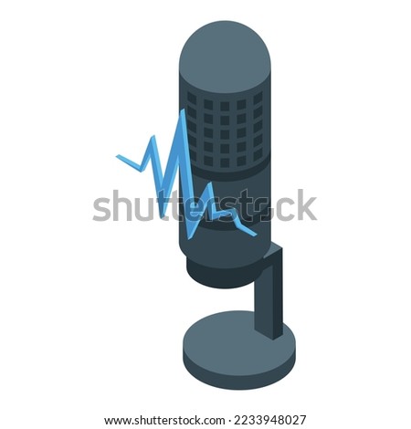 Radio content icon isometric vector. Media plan. Social strategy