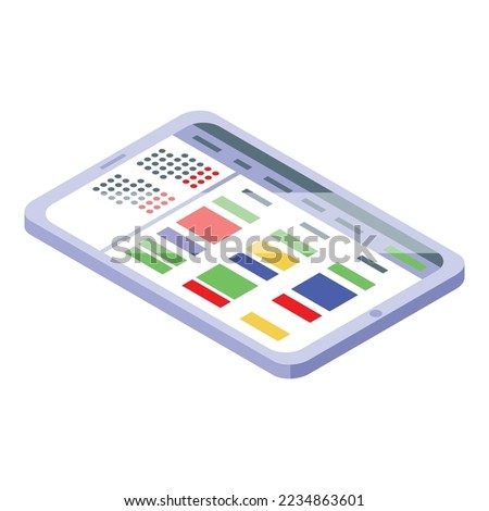 Web content icon isometric vector. Media plan. Digital calendar