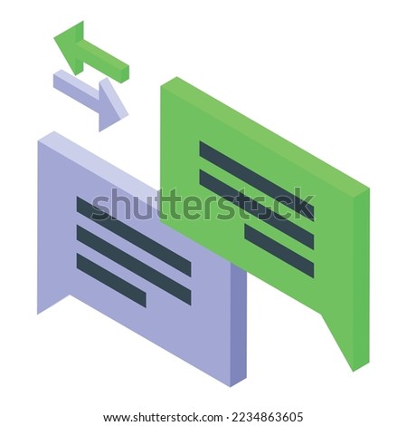 Content chat icon isometric vector. Service market. Brand blog