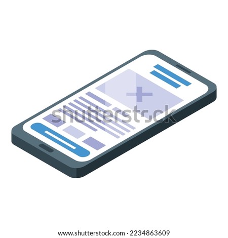 Smartphone content plan icon isometric vector. Business media. Design strategy