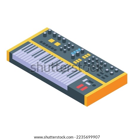 Synthesizer melody icon isometric vector. Dj music. Play techno Сток-фото © 