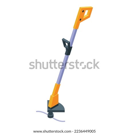 Grass trimmer icon isometric vector. Lawn garden. Machine tool