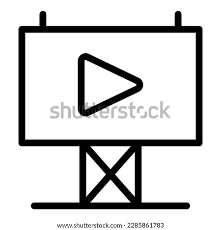 Video film banner icon outline vector. Cinema screen. Open theatre