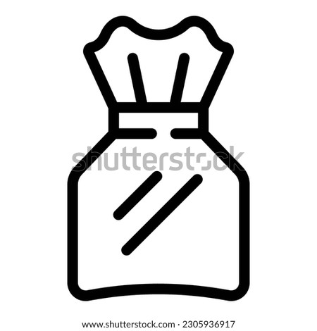 Seal pack icon outline vector. Steak zipper. Cook breast