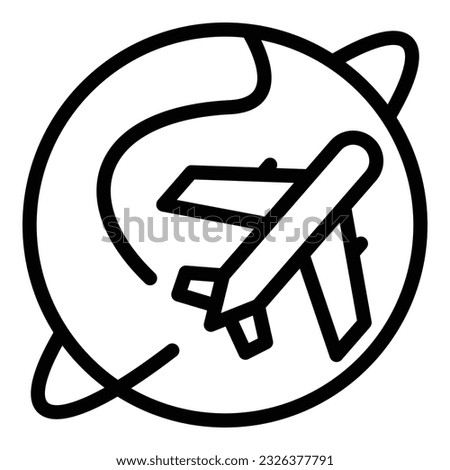 Airplane cruise icon outline vector. World travel. Travel map