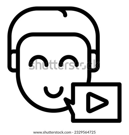 Video lesson icon outline vector. Online computer. Call button