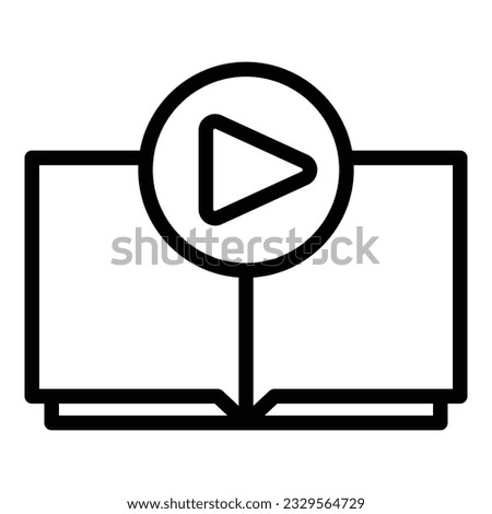 Video book icon outline vector. Computer online. Chat study