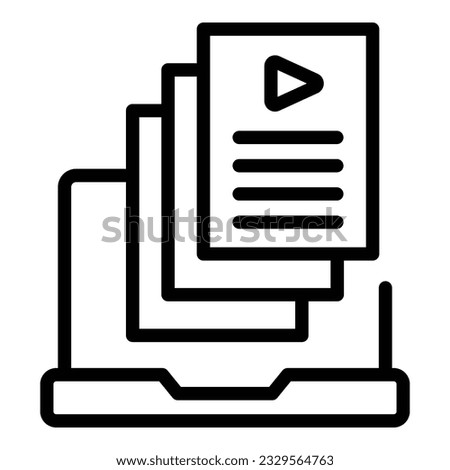 Computer video icon outline vector. Training screen. Call movie