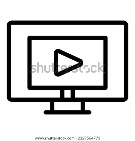 Video tutorial icon outline vector. Computer online. Webinar training