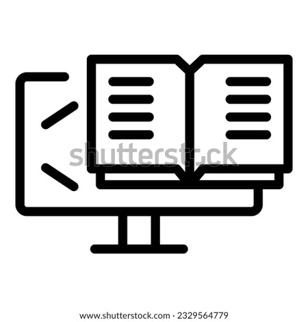 Digital book icon outline vector. Online webinar. Training screen