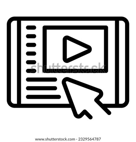 Click video tutorial icon outline vector. Computer online. Screen distance