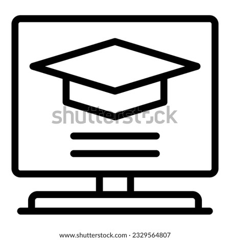 Lesson online icon outline vector. Training screen. Computer button