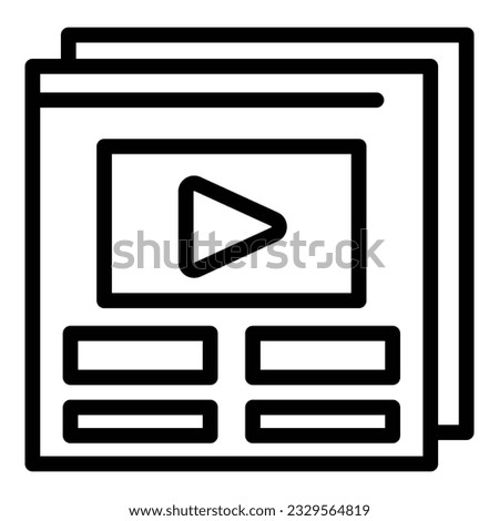Video channel icon outline vector. Computer online. Call movie