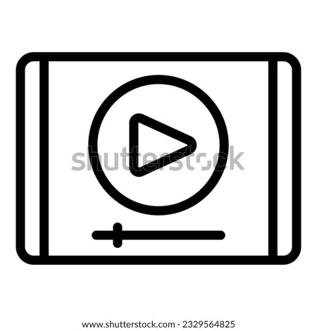 Video tablet icon outline vector. Webinar tutorial. Online training
