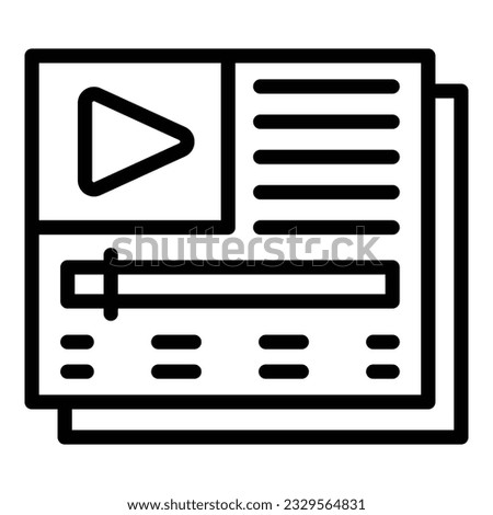 Play tutorial icon outline vector. Video webinar. Computer online