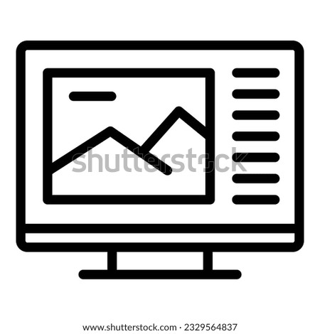 Tv tutorial icon outline vector. Screen distance. Watch button