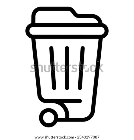 Garbage cart icon outline vector. Trash bag. Waste bin
