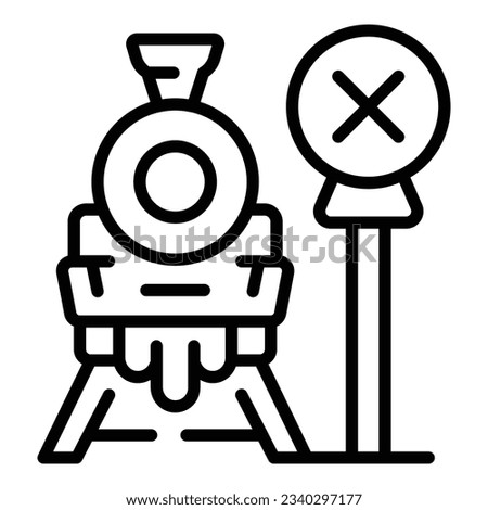 Train station icon outline vector. Traffic gate. Railway road