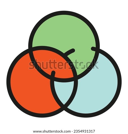 Color circle design icon outline vector. Edit tool. Interface data color flat