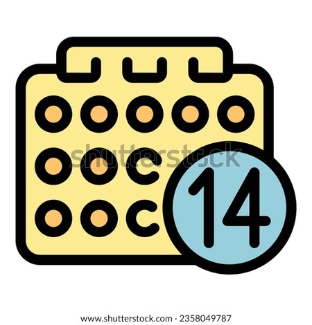 Calendar product icon outline vector. Box shipment. Order store color flat