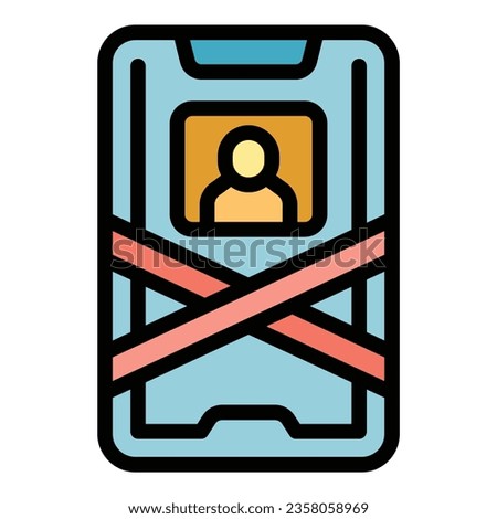 Smartphone privacy icon outline vector. Deleting account. Remove web color flat