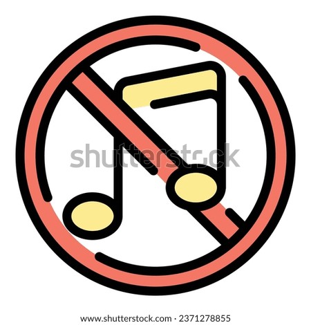 No music icon outline vector. School education. Learning study color flat
