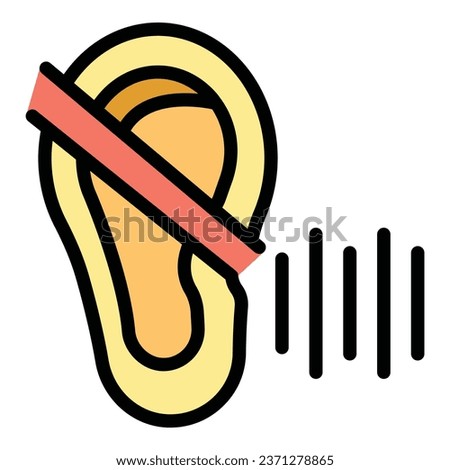 No hearing icon outline vector. Learning school. Child education color flat