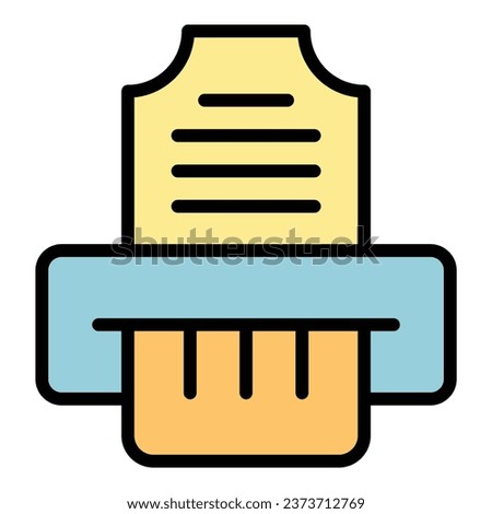 Check online icon outline vector. Film show. Paper seat color flat