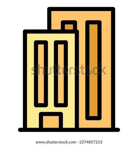 Laboratory building icon outline vector. Modern city. Store centre color flat