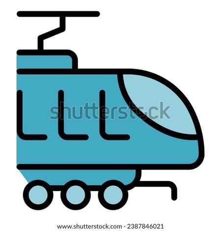 Speed train icon outline vector. Road track. Railway traffic color flat