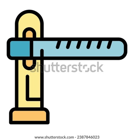 Road barrier icon outline vector. Level closed. Railway crossing color flat