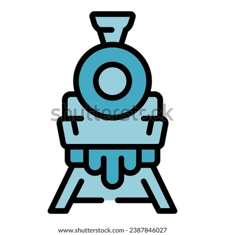 Classic train icon outline vector. Traffic track. Railway road color flat