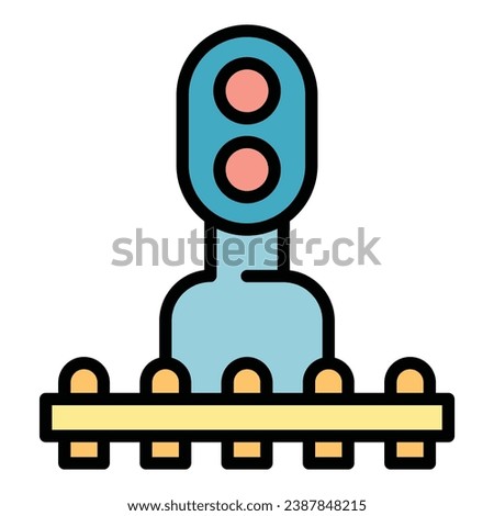 Security railroad icon outline vector. Railway light. Stop safety color flat