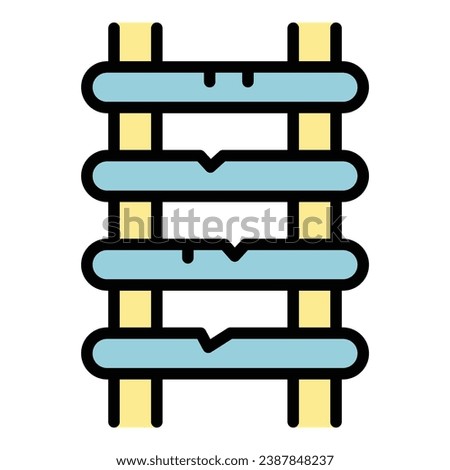 Wood railway icon outline vector. Train road. Level closed color flat