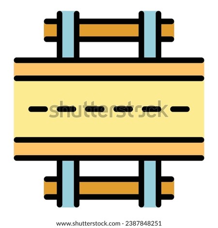 Railway crossing icon outline vector. Train road. Barrier gate color flat