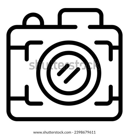 Photo camera for capturing images content icon outline vector. Photographic motion gadget. Imaging pic apparatus