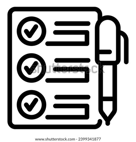 Travelling checkup list icon outline vector. Checking flight inventory. Flight journey information