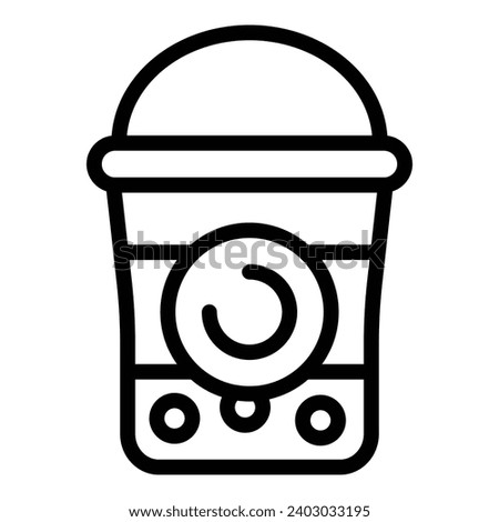 Bubble tea plastic cup icon outline vector. Teahouse chilled beverage. Effervescent balls beverage
