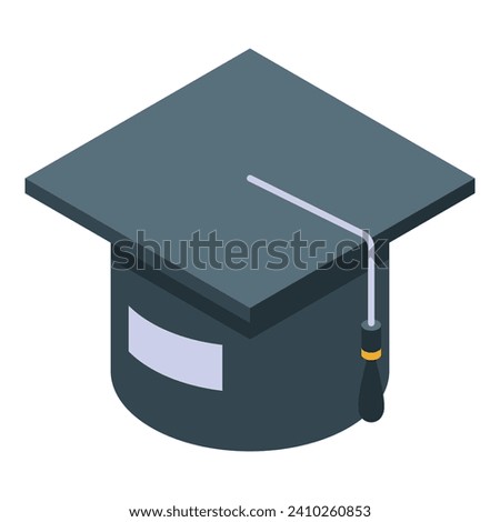 Learn cap icon isometric vector. Diploma college. Student hat