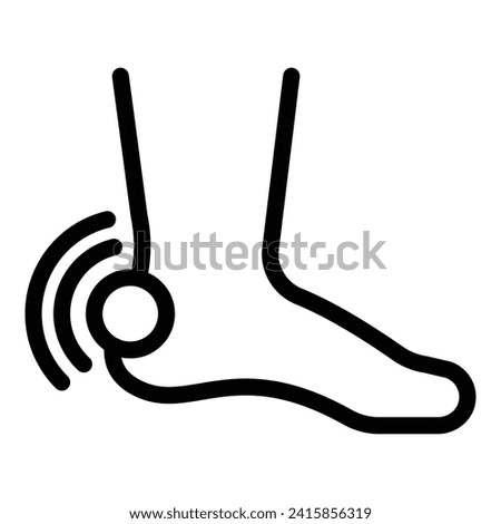 Heel pain icon outline vector. Ankle footwear. Shoe sole support