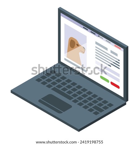 Buy online microchip pet icon isometric vector. Online market. Electronic device