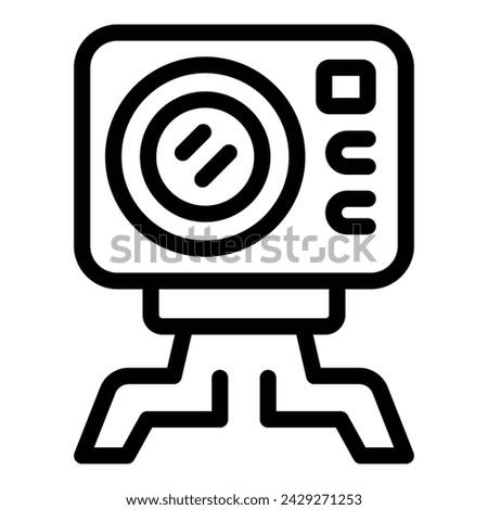 Rugged design camera icon outline vector. High quality video cam. Motion capturing camcorder