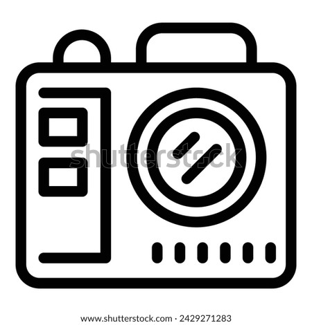 Durable camcorder icon outline vector. Go pro compact camera. Portable motion instrument