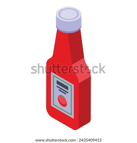 Ketchup bottle icon isometric vector. Dish spicy meat. Cooking wing menu